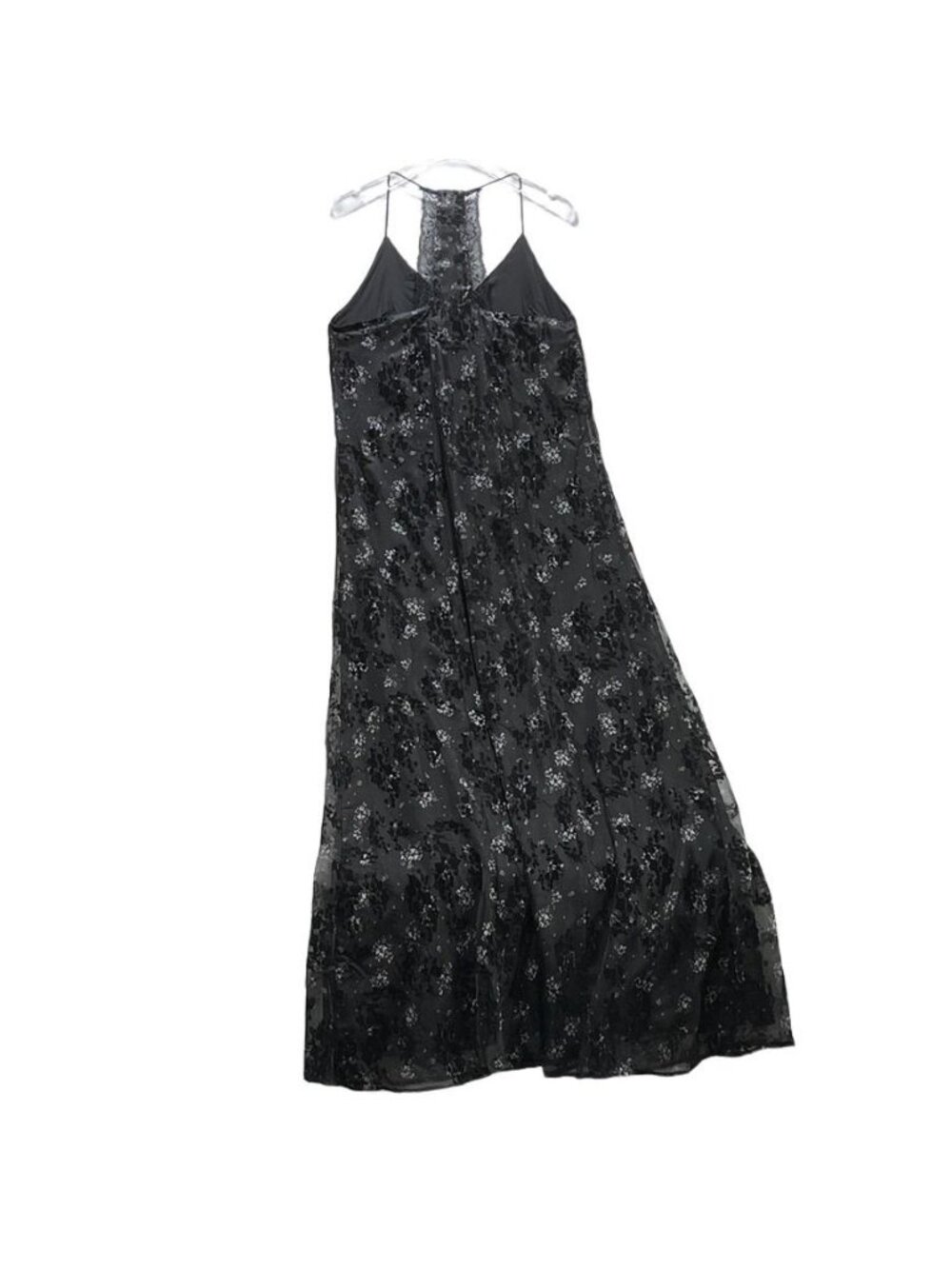 Sugar + Lips Black Lace Maxi Dress S Sleeveless V-Neck Back Detail New - Picture 12 of 16